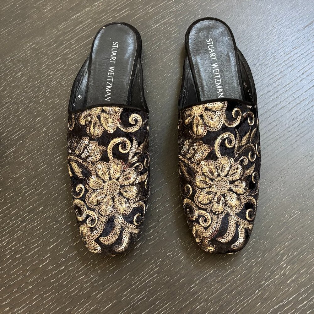 Stuart Weitzman Pipe Mulearky Flat Mule - Picture 1 of 11